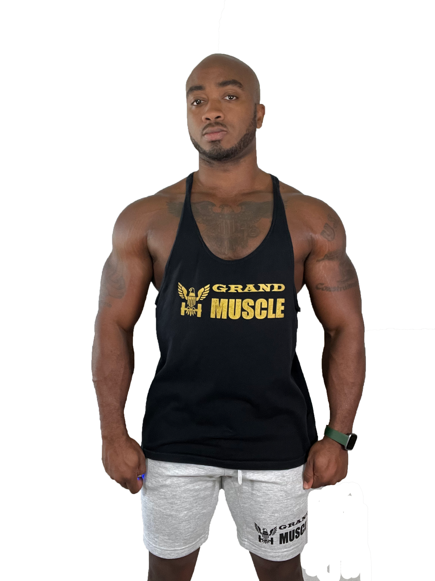 Stringer Tank - Black with Metallic Gold Logo
