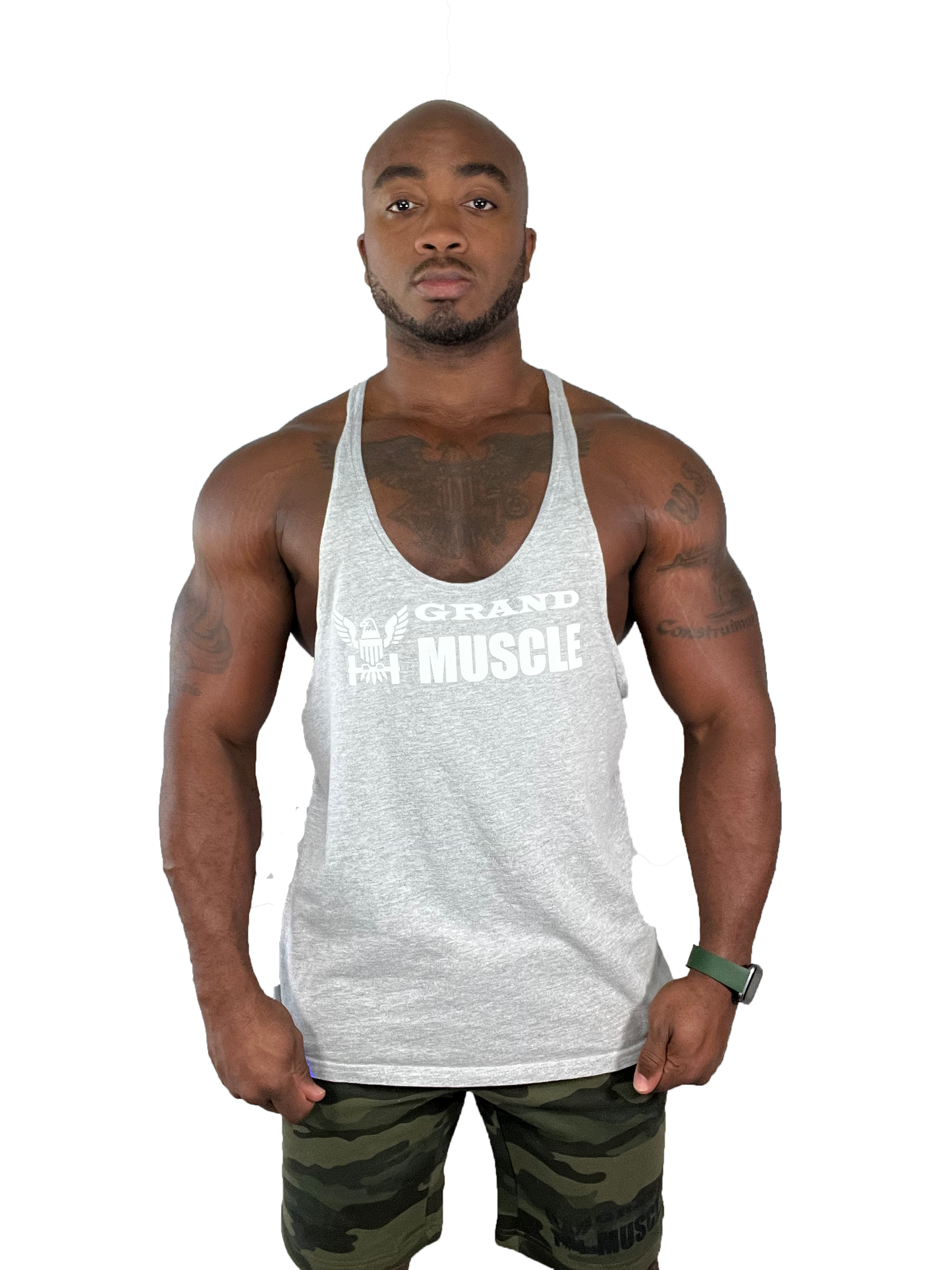 Stringer Tank - Grey with White Logo
